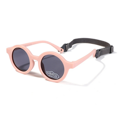 Beige baby flexible polarized silicone sunglasses, essential kids eyewear.