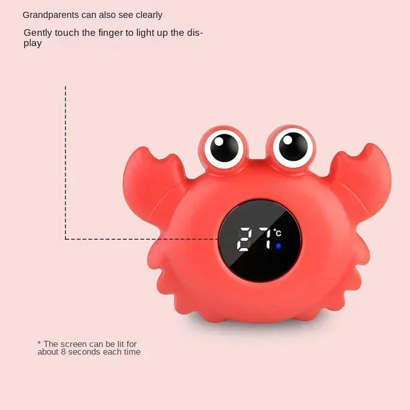 Baby safety bath thermometer, floats in water to check temperature for newborns.