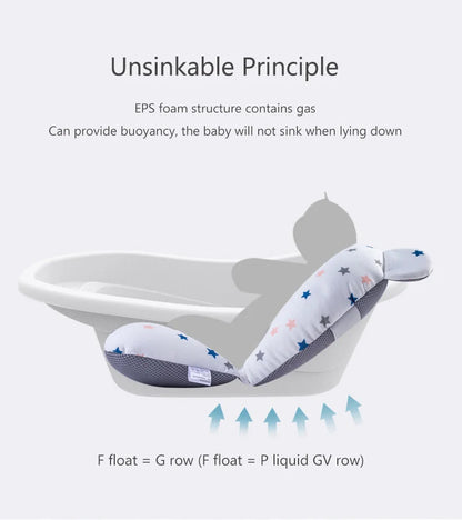 Baby essentials: foldable bath support mat, 3D mesh breathable material, star patterns