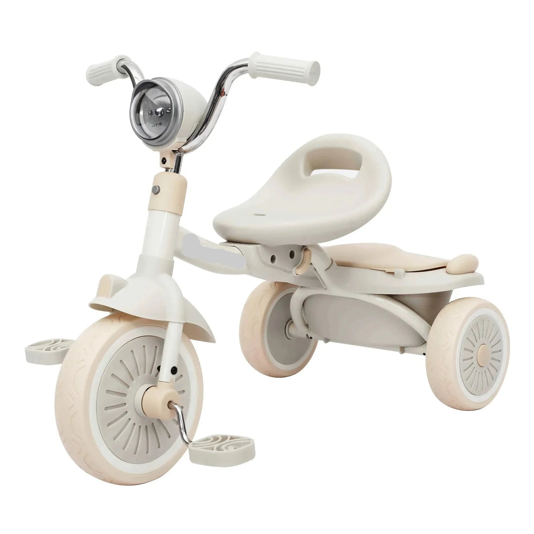 Premium foldable baby tricycle, shock-absorbing PU wheels, adjustable for toddlers learning to pedal & explore.