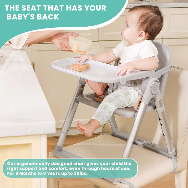 Baby travel high chair, folded Baby Folding Booster Seat for easy portability and storage