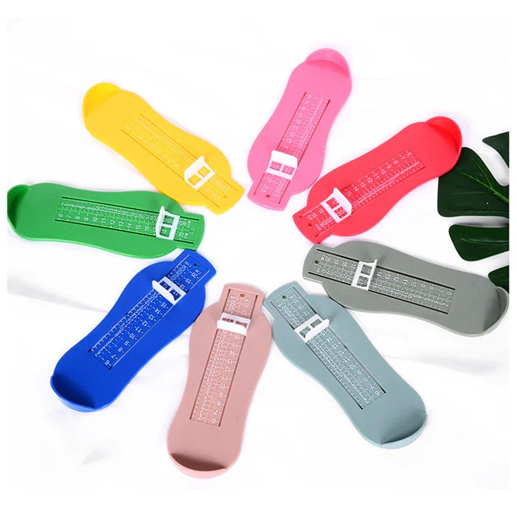 Baby health product: Foot measure tool in blue, for precise shoe fitting