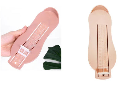 Detailed view of a baby foot gauge's scale, ensuring correct toddler shoe fit