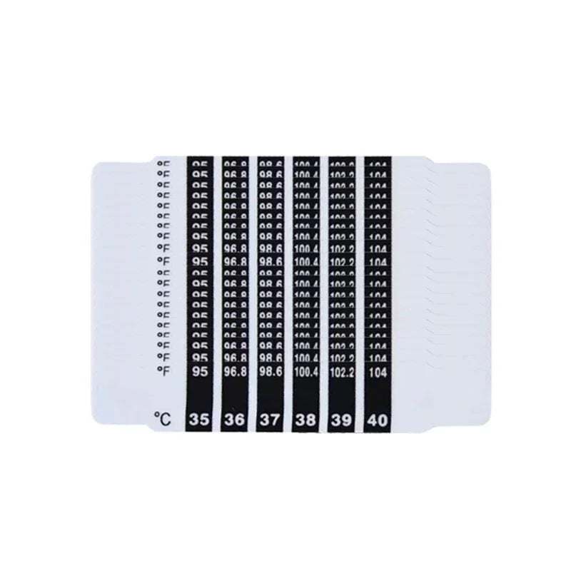 Compact baby forehead temperature monitoring strips, ideal for travel and quick checks