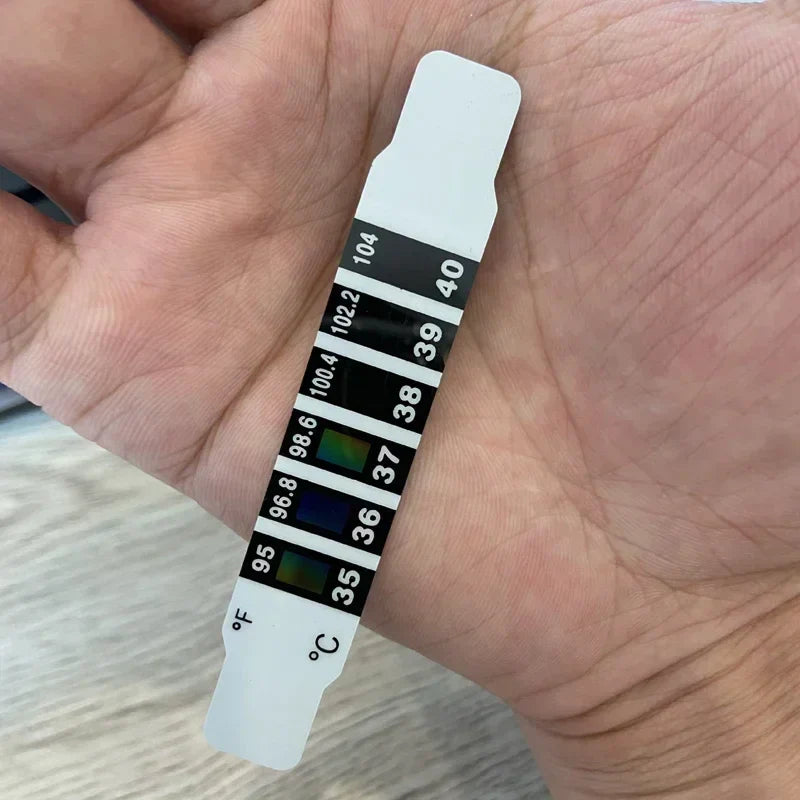 Pack of reusable baby thermometer strips for quick, non-contact fever detection