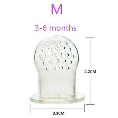 Close-up of a baby teether pacifier with textured silicone, ideal for stimulating gums.