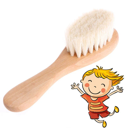 Parent gently brushing baby's scalp with the soft Infant Grooming Scalp Massage Brush.