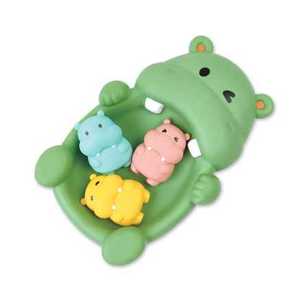 Set of baby animal bath toys, silicone material, perfect for teething, sensory & motor skills