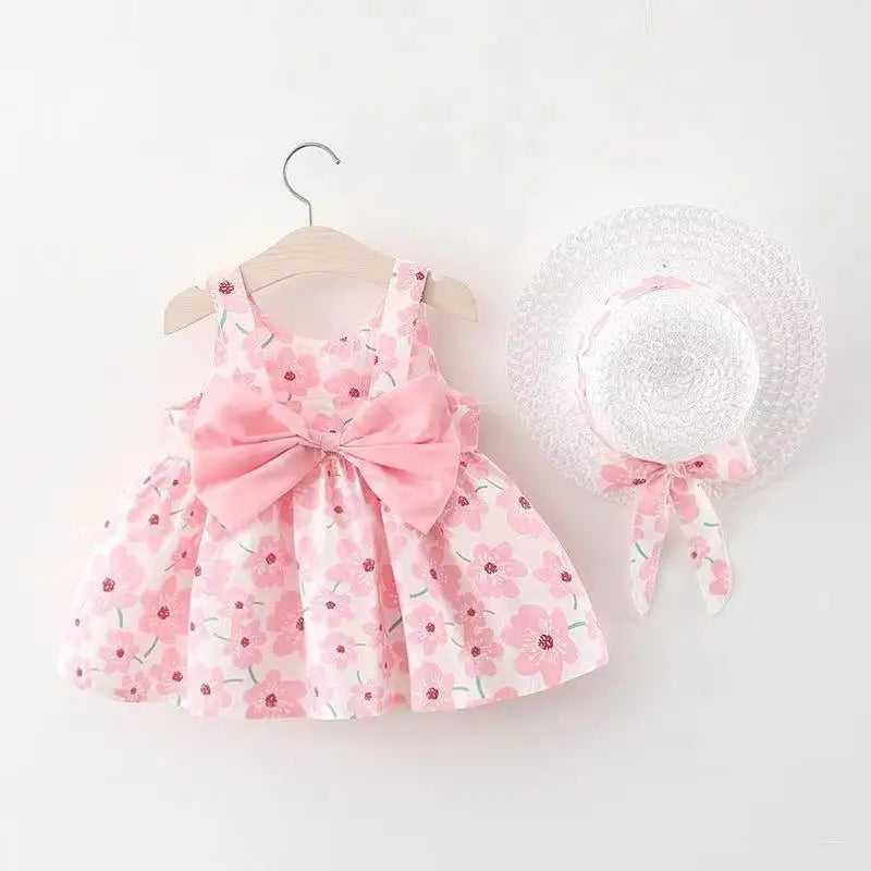 Kids fashion: Sweet floral bow dress for toddler girls, ideal for warmer weather.