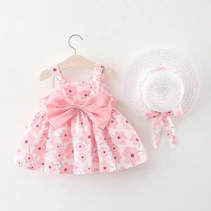 Kids fashion: Sweet floral bow dress for toddler girls, ideal for warmer weather.