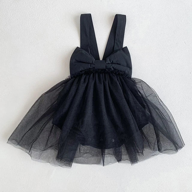 Black baby girl's cotton romper dress, comfortable and stylish for toddler summer wear