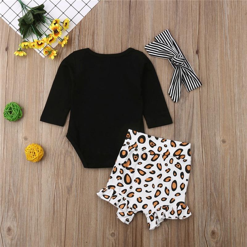 Leopard print baby romper with short sleeves and snap closures, everyday infant wear.