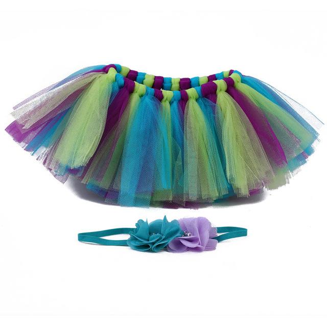 Baby girl's pink princess tutu skirt and headband, excellent for newborn photo shoots.