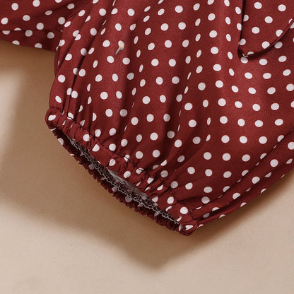 Cute baby girl's polka dot summer clothes, 3-piece set for infants & toddlers