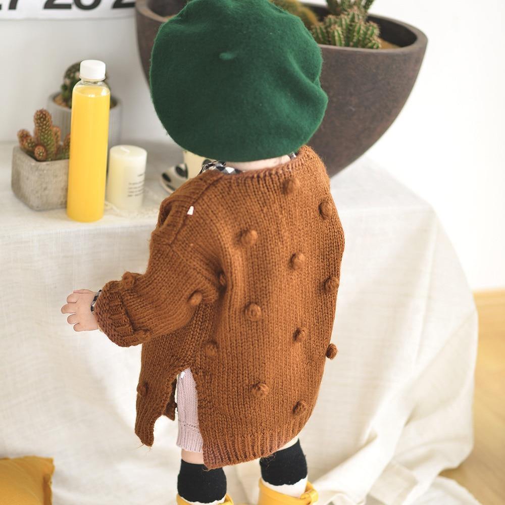 Soft baby girl sweater, cozy cable knit design, infant fashion wear