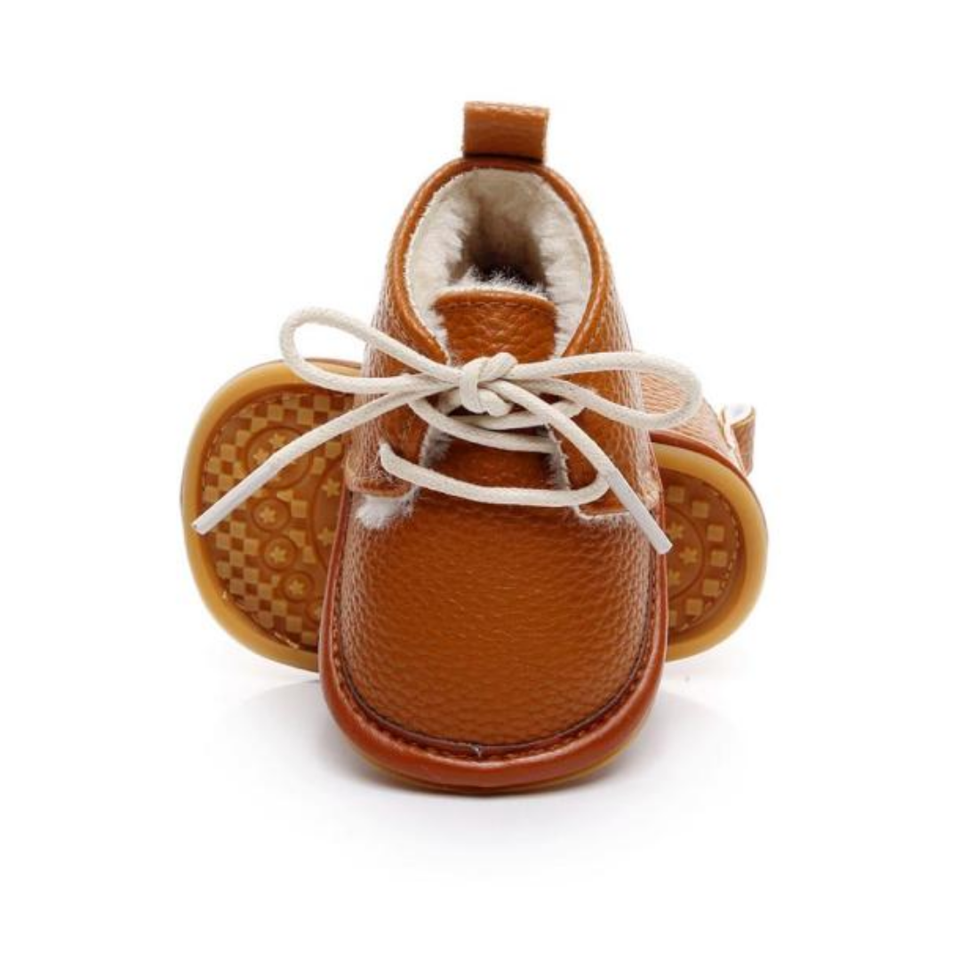 Anti-slip soft sole baby girl fleece boots, excellent as first walker snow shoes