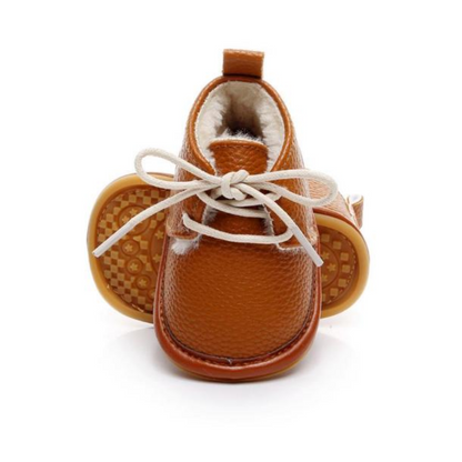 Anti-slip soft sole baby girl fleece boots, excellent as first walker snow shoes