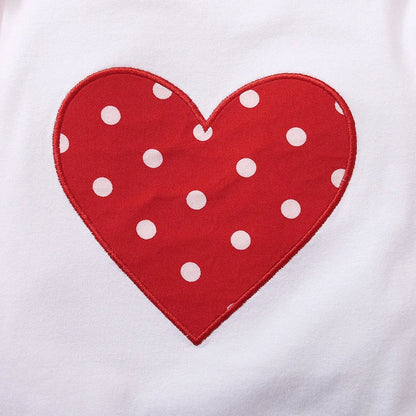 Cute baby girl's red polka dot summer bodysuit, ideal for playdates and casual wear
