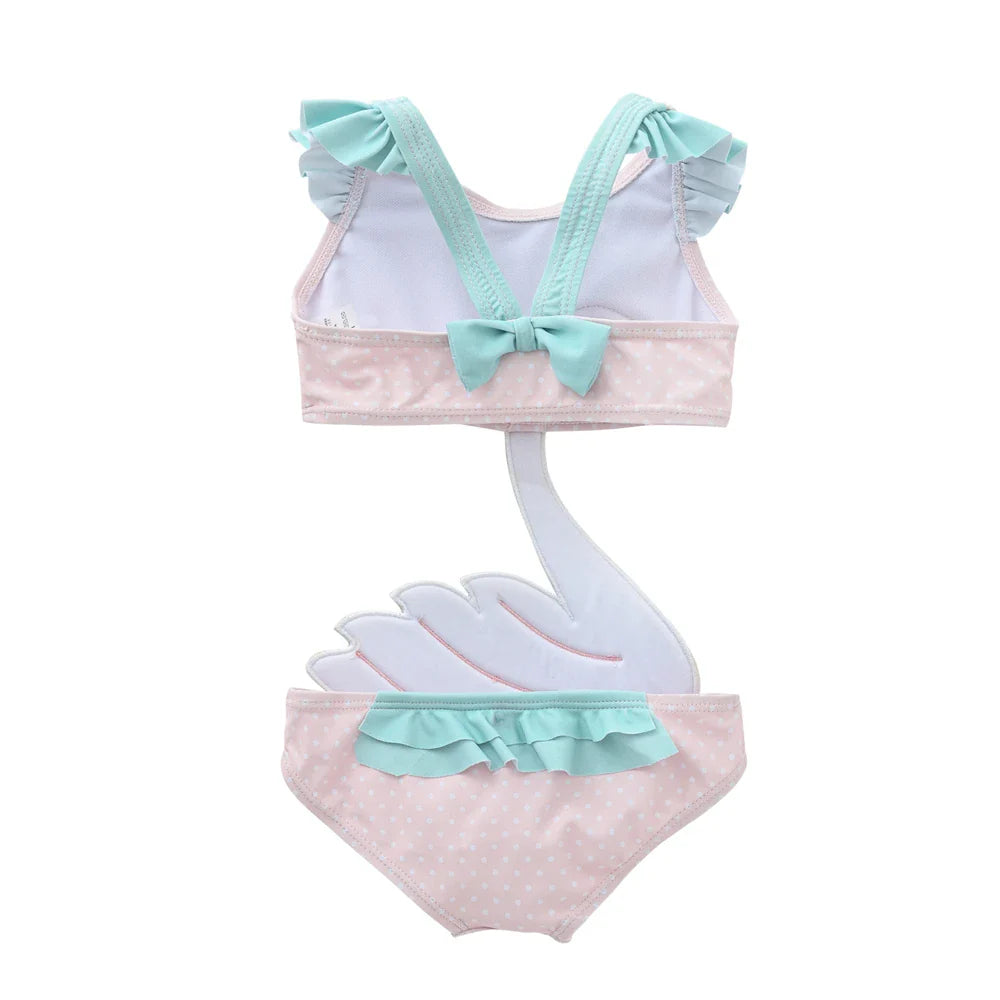 Comfortable one-piece animal print swimsuit for baby girls, easy to wear