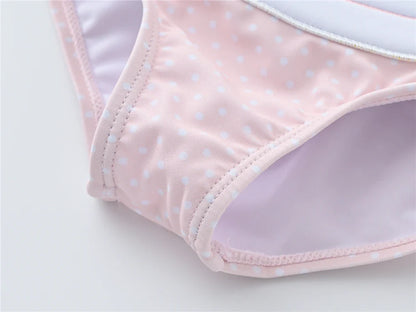 Charming baby girl's animal print swimsuit, an excellent choice for summer fun
