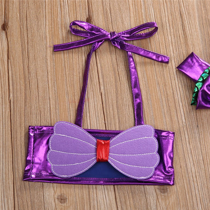 Cute baby girl's two-piece mermaid swimsuit, a lovely gift for beach and water play