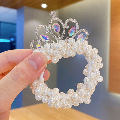 Sweet baby girl's fashion headband, a pearl crown accent, soft and non-slip design