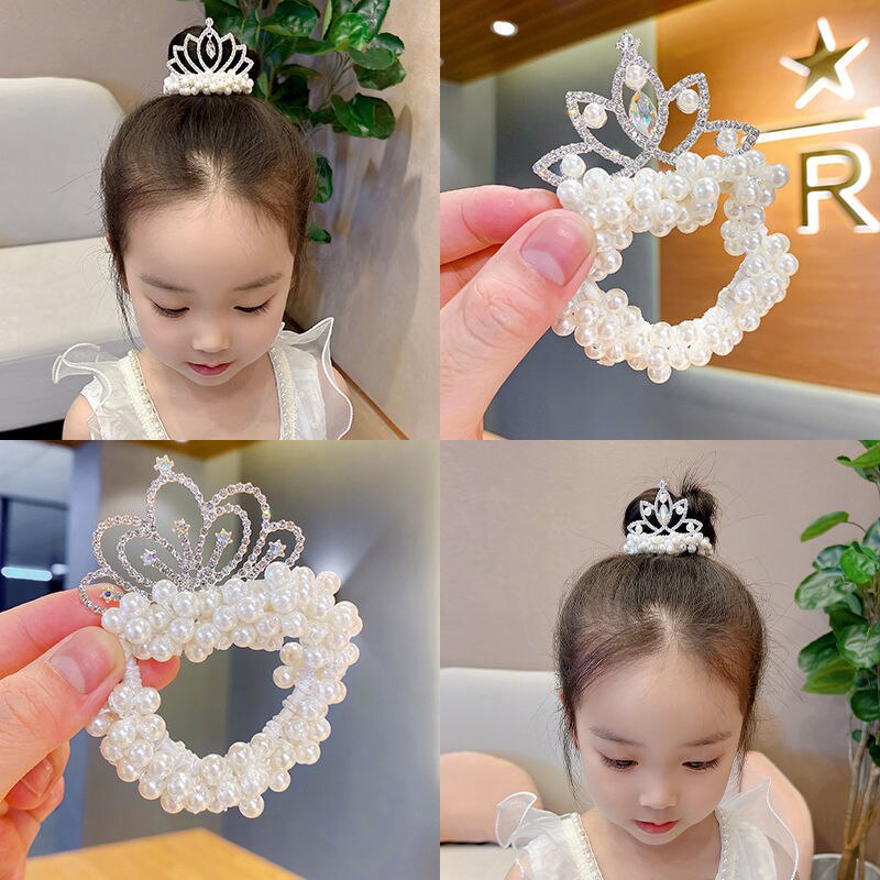 Heirloom-quality pearl crown hair accessory for baby girls, elegant and timeless infant wear