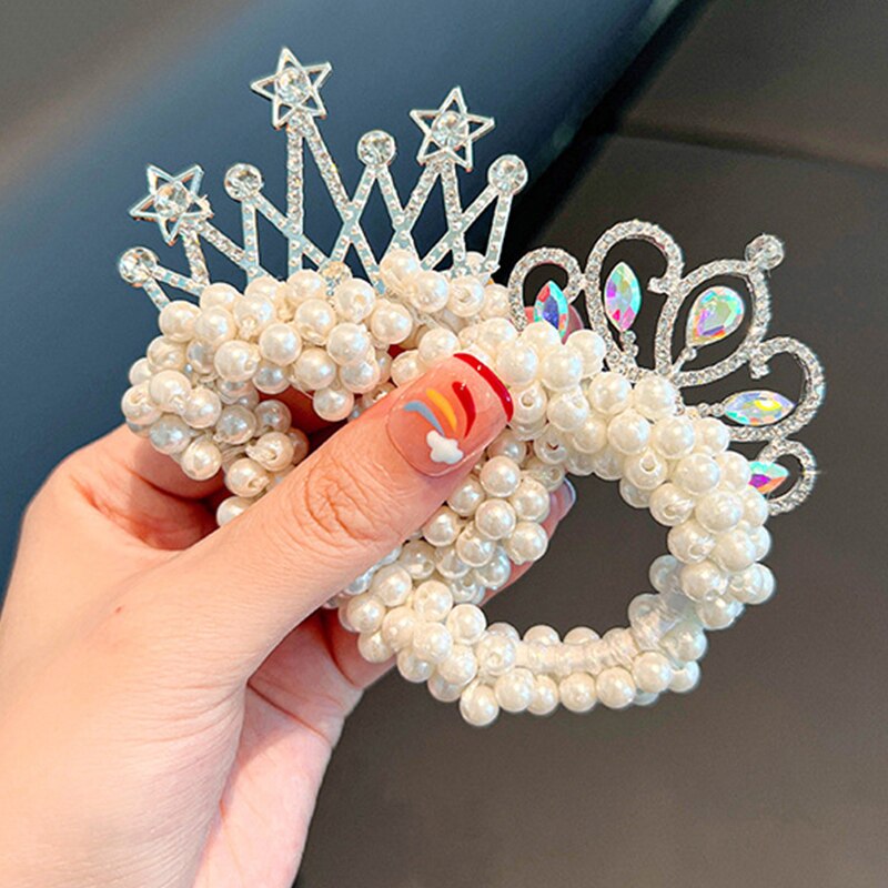 Baby's first pearl crown hairband, soft material ensures baby's comfort, cute style