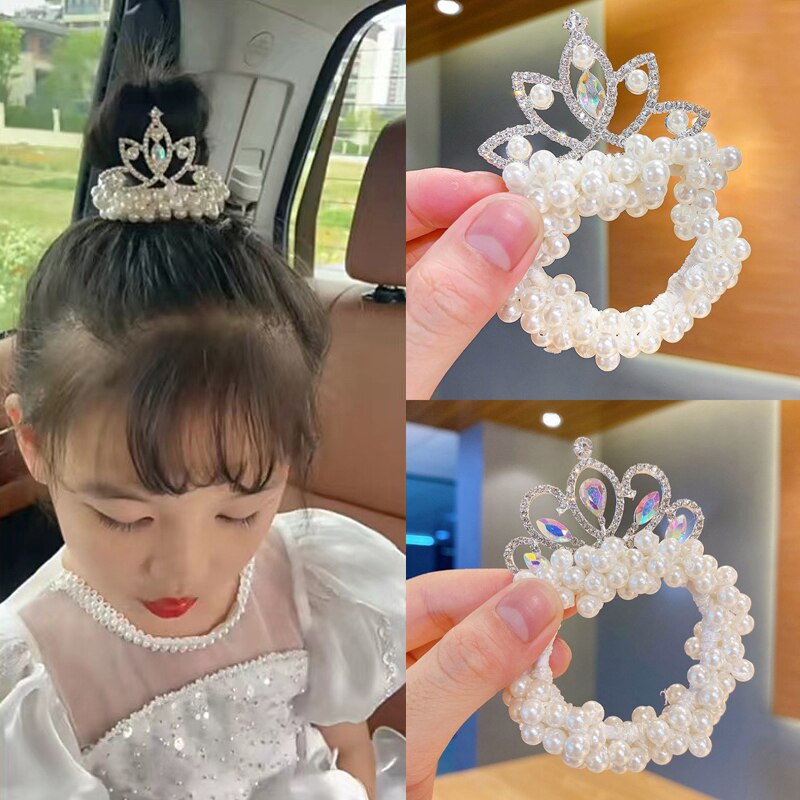 Adorable baby girl's pearl crown hairband, a perfect gift for newborns and birthdays
