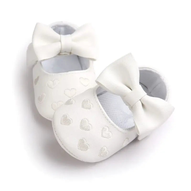 Fashionable baby girl's pink first walker shoes with bow, breathable and non-slip for toddlers