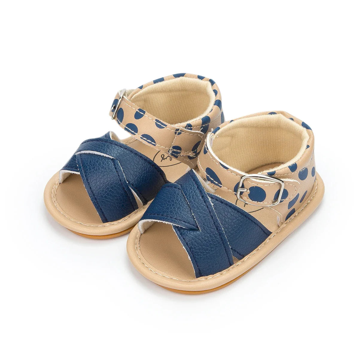 Pair of baby girl's flower sandals in a variety of vibrant summer colors