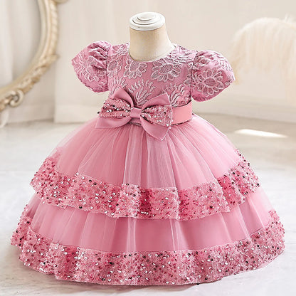 Sparkling baby girls' tutu dress for New Year's or birthday celebrations, kids fashion
