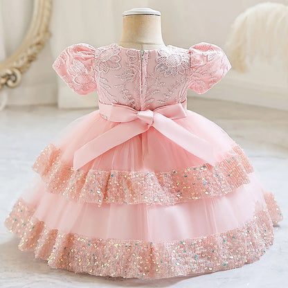 Adorable toddler girl's sequin tutu dress, perfect for birthdays and festive events