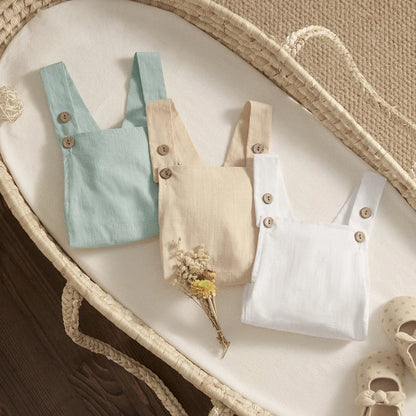 Classic sleeveless cotton romper for baby girls, timeless summer infant fashion piece