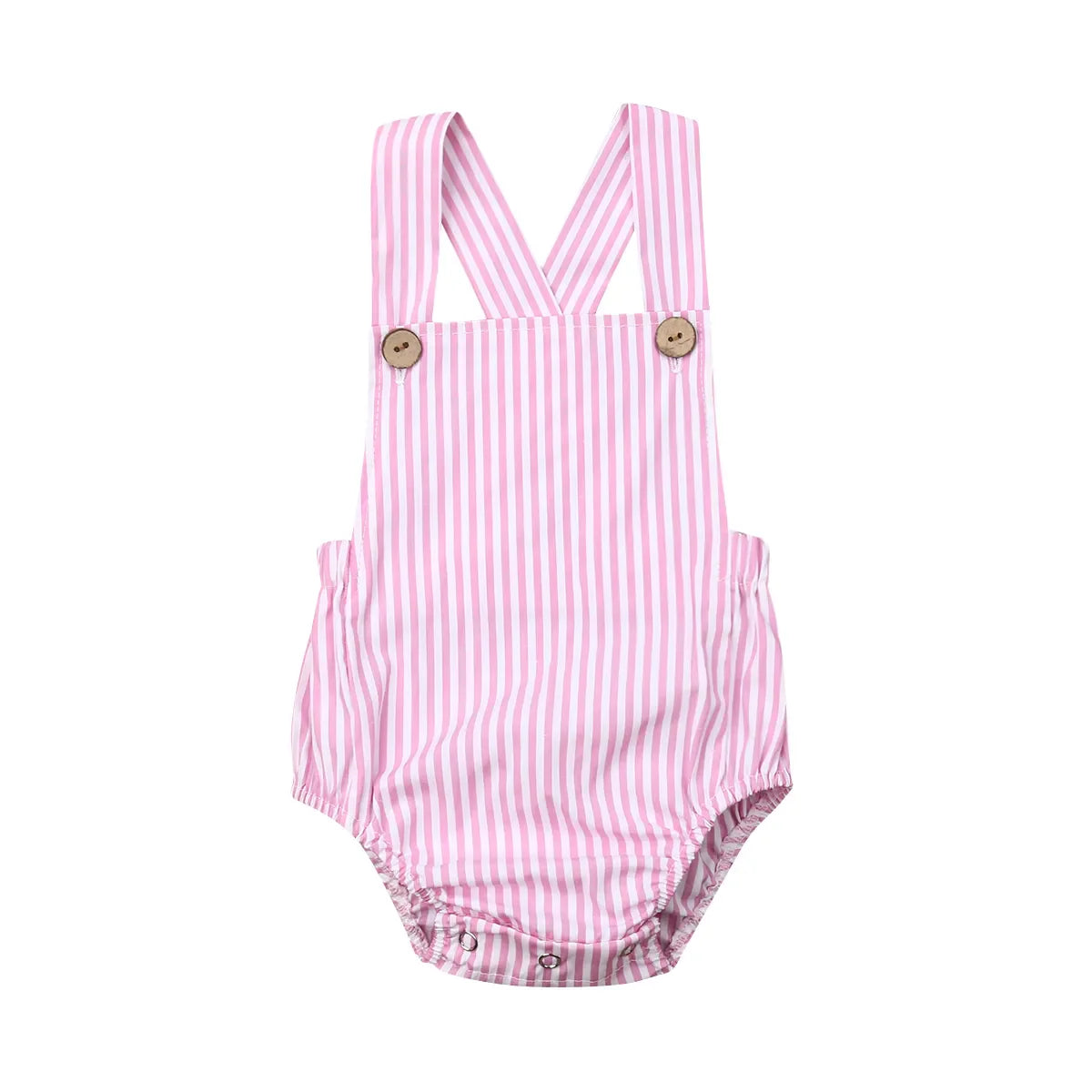Baby girl sleeveless cotton blend romper, stylish and cozy infant clothing for summer