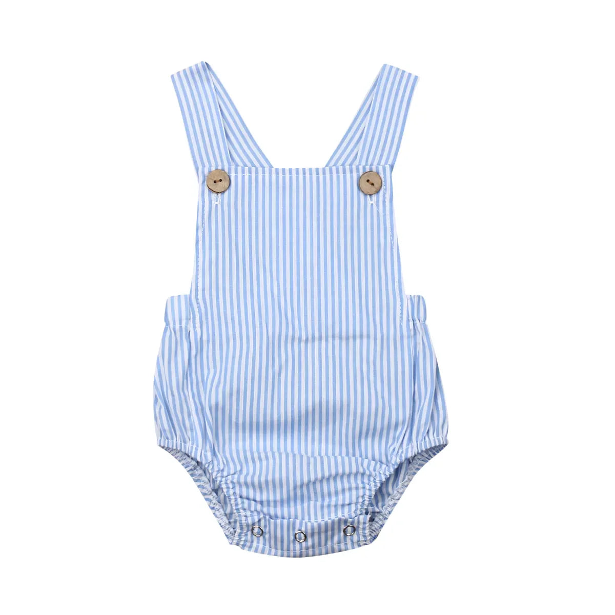 Striped baby girl sleeveless romper in soft cotton, perfect playsuit for newborns