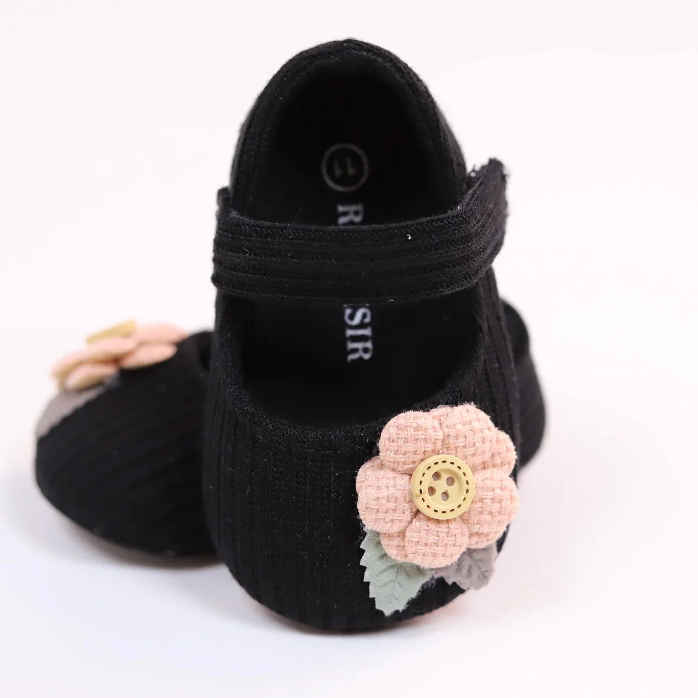 Infant girl soft sole walking shoes, princess design, comfortable knitted toddler footwear