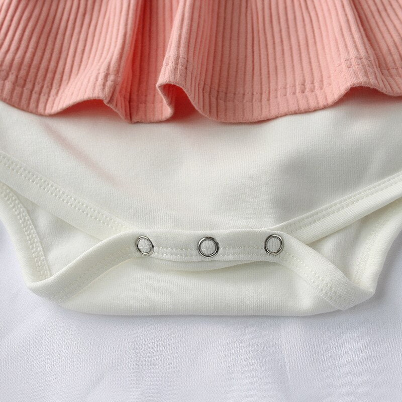 Toddler girl fashion: striped romper dress and coordinating headband, 100% cotton set