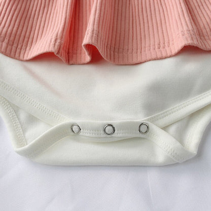 Toddler girl fashion: striped romper dress and coordinating headband, 100% cotton set