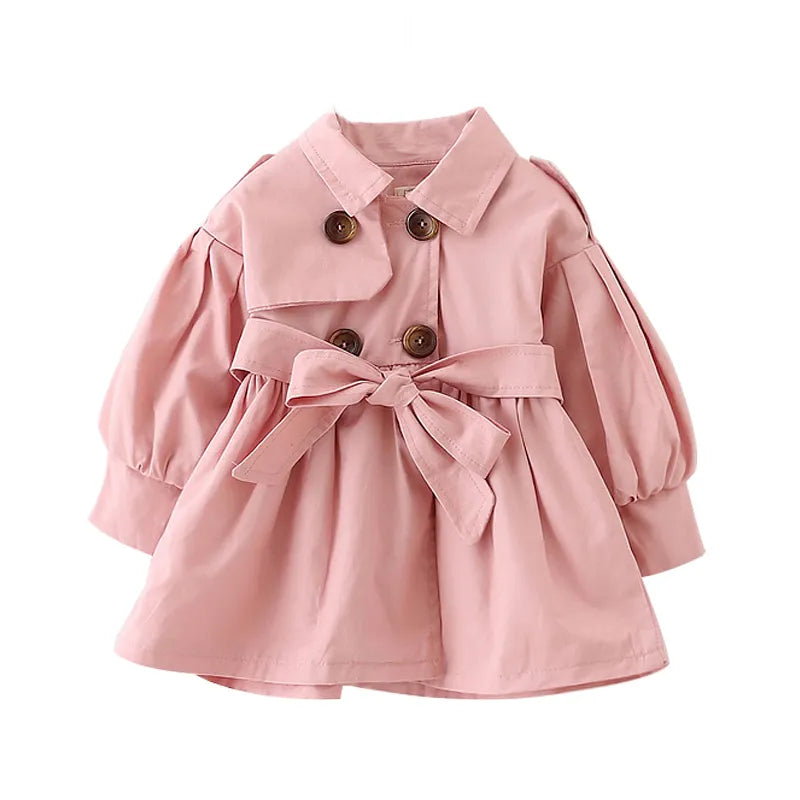 Broadcloth cotton trench coat for girls, a versatile spring jacket and kids fashion staple.