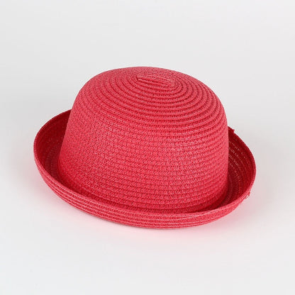 Stylish baby girls straw sun hat, wide brim design ensures maximum sun safety and comfort.