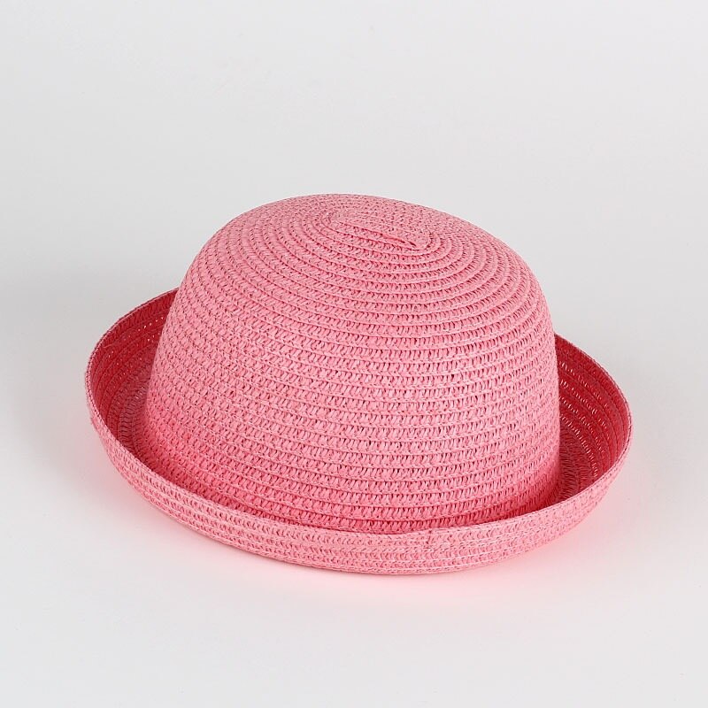 Breathable wide brim straw sun hat for baby girls, a summer essential for outdoor adventures.