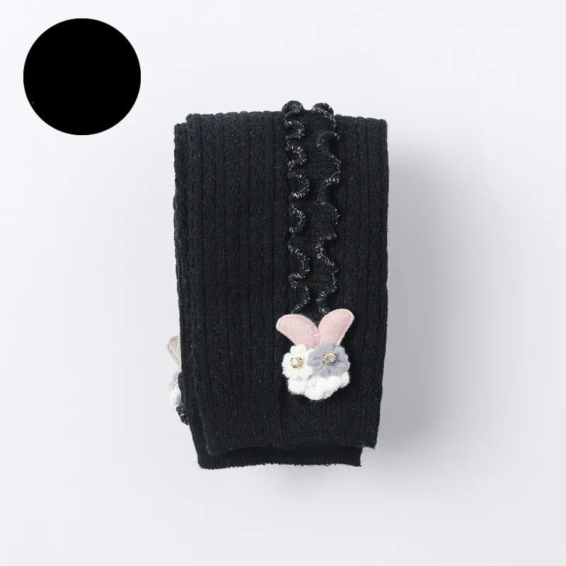 Girls' cozy cotton ribbed tights in a variety of pastel colors, for infants and toddlers.