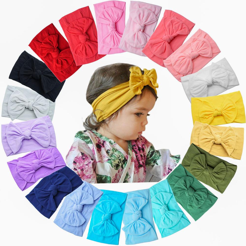 Baby Girls' 20-Pack Soft Elastic Headbands, colorful assorted infant hair accessories