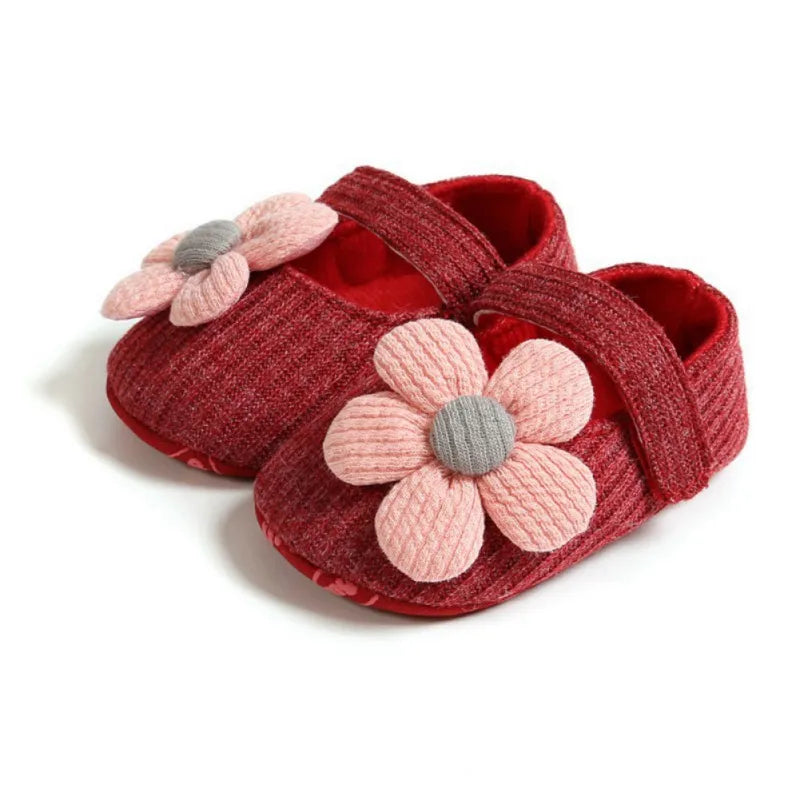 Black baby girl anti-slip sneakers, featuring a sweet bow and comfortable soft sole.