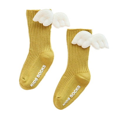 Little girls' versatile knee-high socks, pink cotton with a lovely bowknot