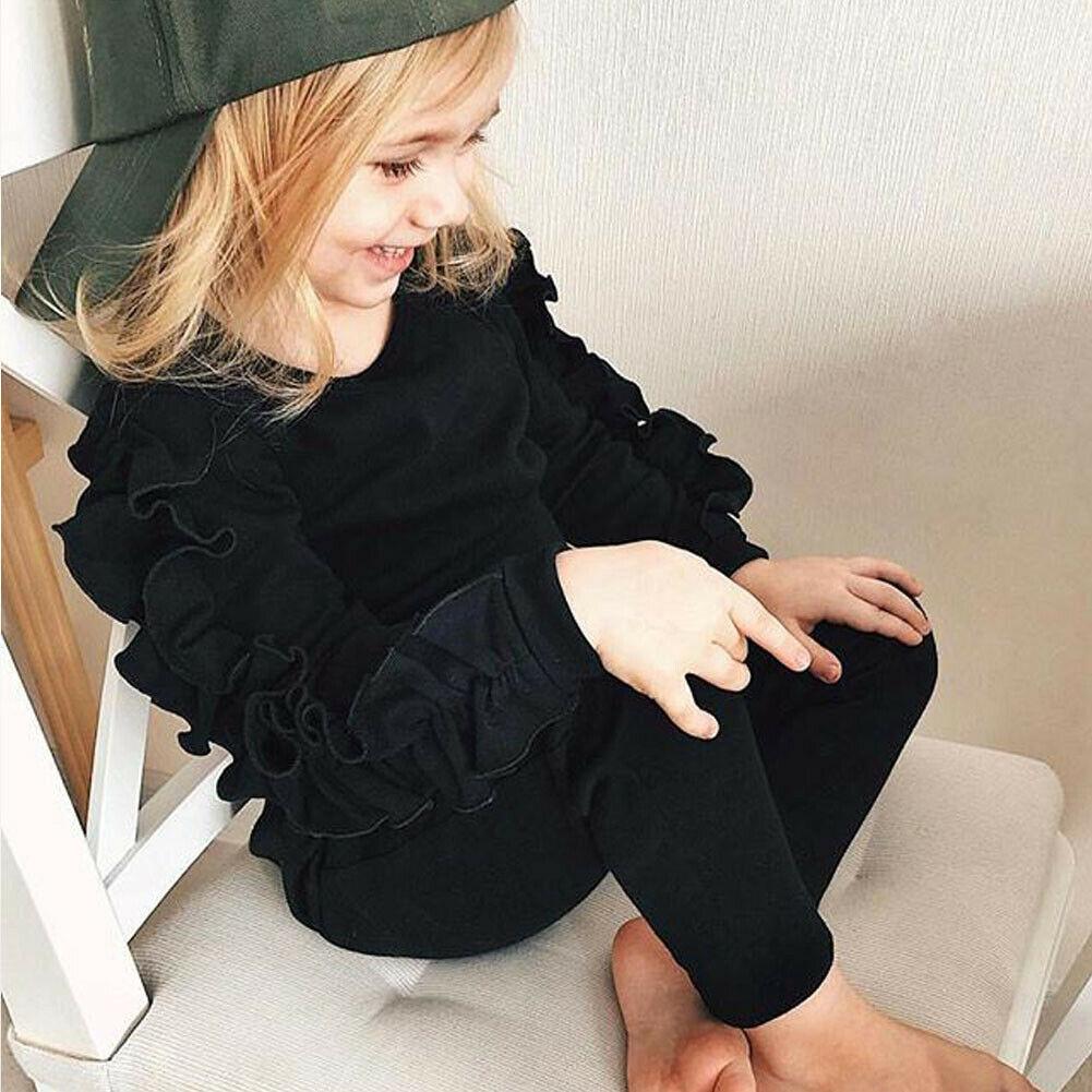 Casual baby girls' outfit set made from warm cotton, ideal for everyday infant wear
