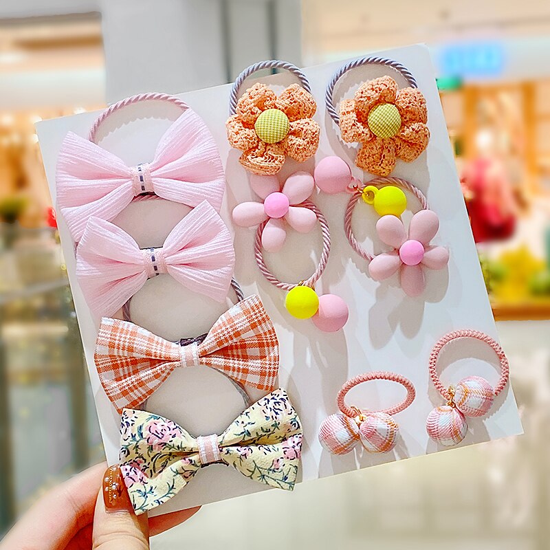 Organic cotton blend baby girl's elastic hair ties & headbands, gentle for sensitive skin