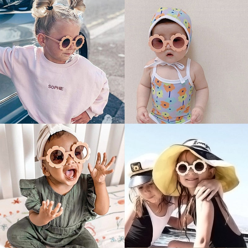 Baby girls' round sunglasses in pink, 0-6 years, with reliable UV protection