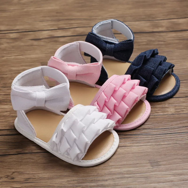 Baby Girls' Pink Summer Ballet Sandals with soft sole for infants 0-18 months